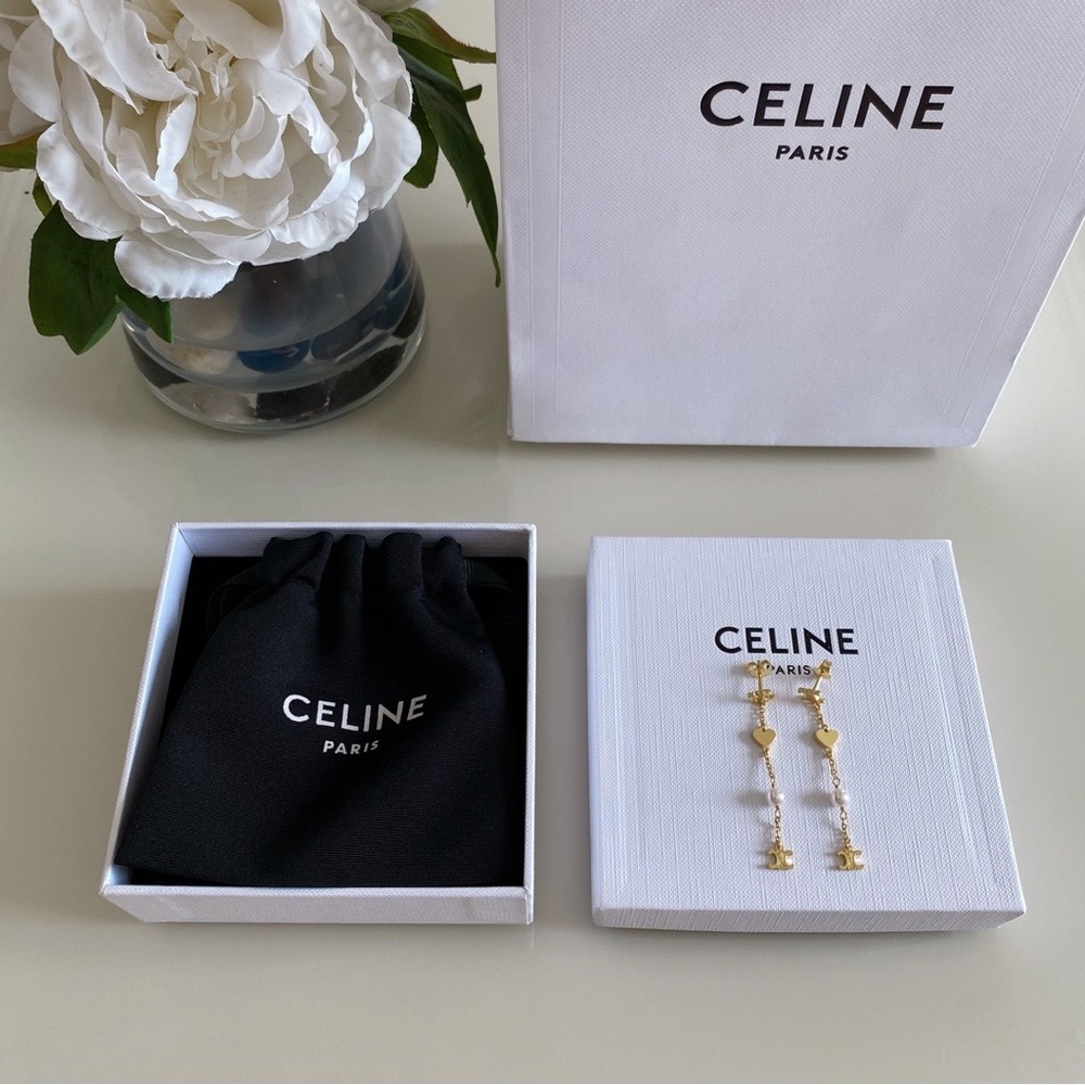 Celine Heart-Shaped Pearl Earrings